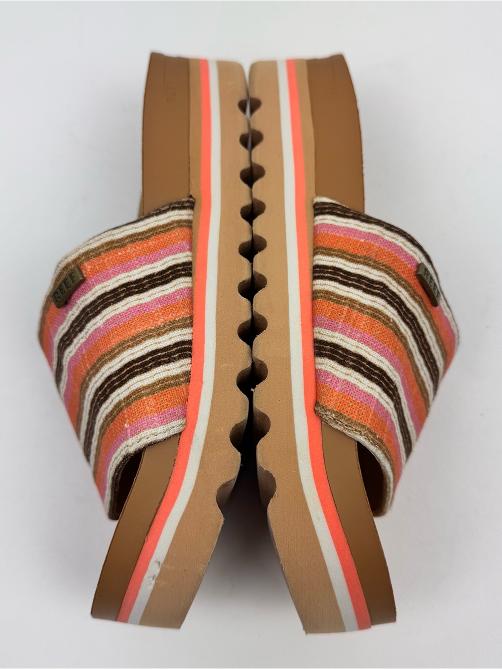 Reef women's platform slide sandals with a cork-styled footbed. Women’s size 8. - Picture 5 of 12